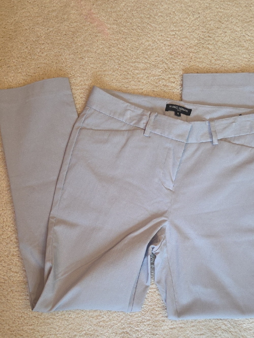 Mario Serrani Light Gray Straight Leg Dress Pants